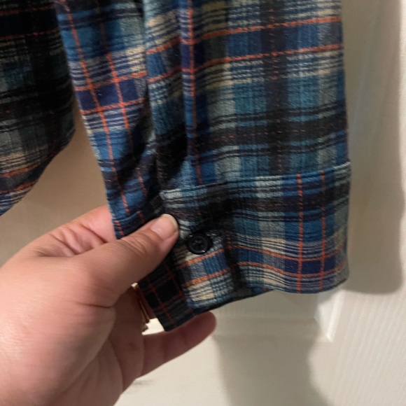 Urban Girl Appliqué Embellished Button Down Plaid Flannel Shirt Women’s Large - Picture 9 of 11